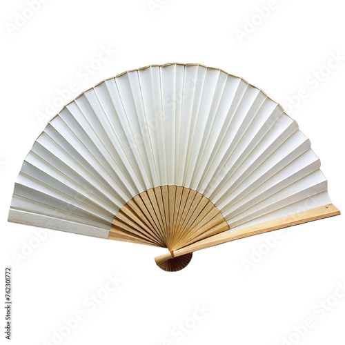 Paper fan isolated on a transparent background.