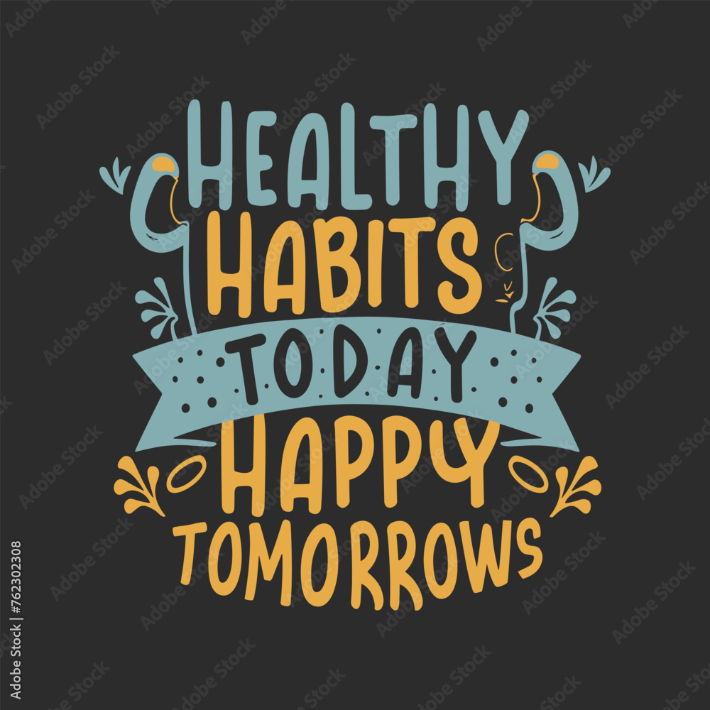 Obraz premium World Health Day t-shirt design template. Health day lettering. World health day quotes typography