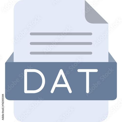 DAT File Format Vector Icon Design
