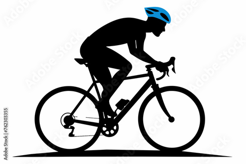 by-cycle-rider-silhouette-white-background. photo