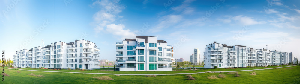 Modern Apartment Complex in Suburban Landscape