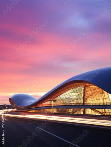 Futuristic Architecture Design at Twilight