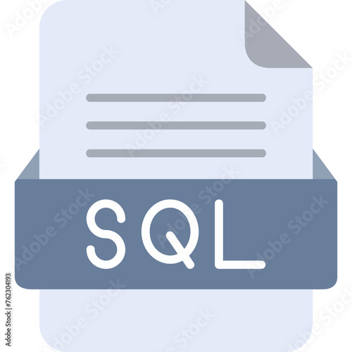 SQL File Format Vector Icon Design