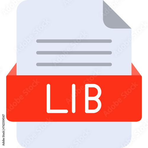 LIB File Format Vector Icon Design