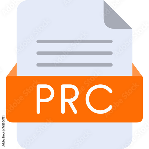 PRC File Format Vector Icon Design