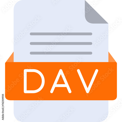 DAV File Format Vector Icon Design