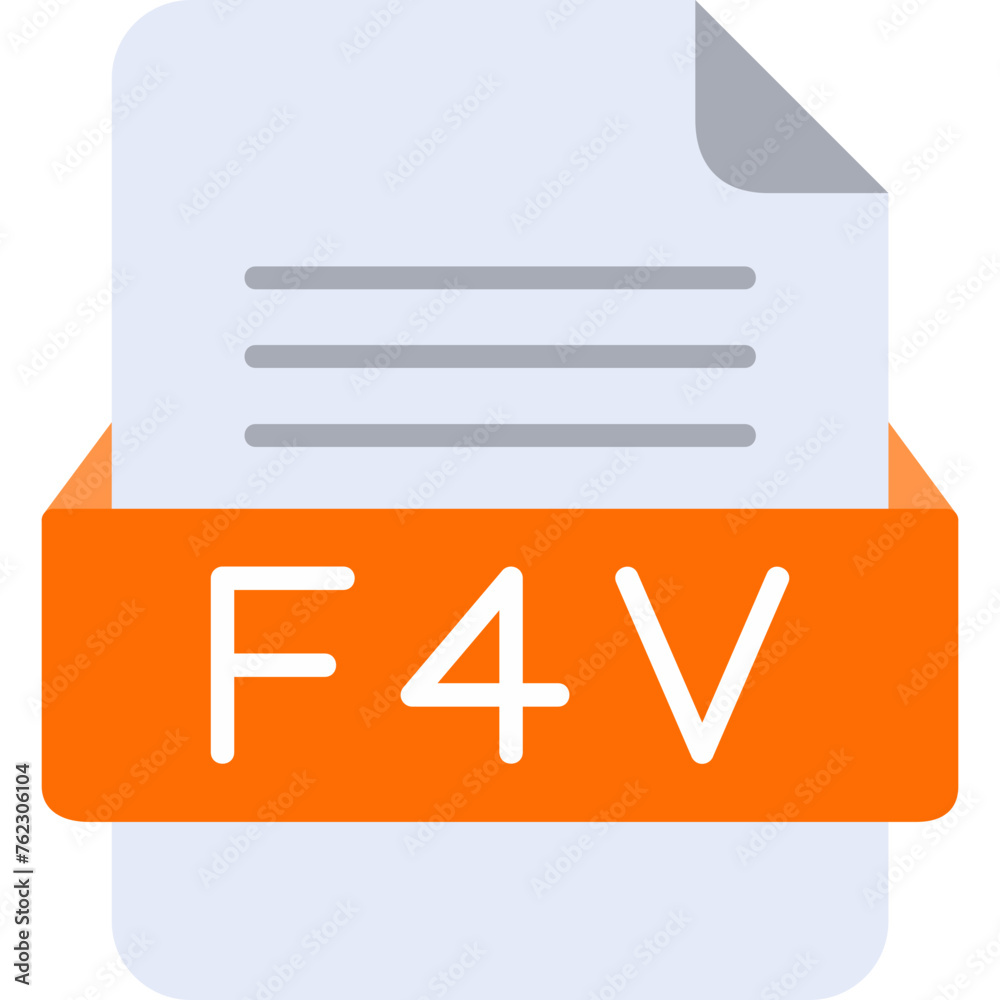 F4V File Format Vector Icon Design F4V File Format Vector Icon Design