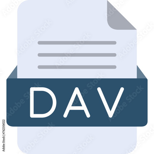 DAV File Format Vector Icon Design