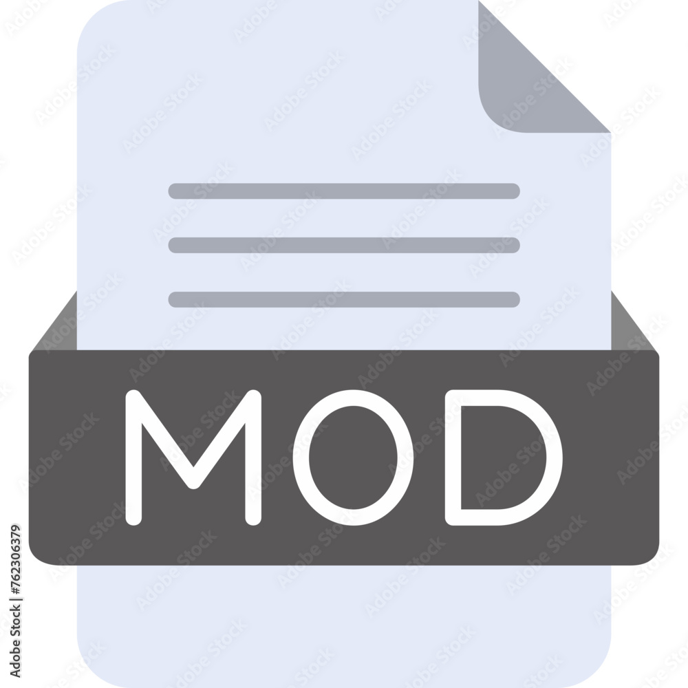 MOD File Format Vector Icon Design MOD File Format Vector Icon Design