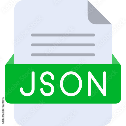 JSON File Format Vector Icon Design