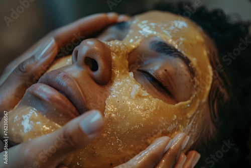 a person's hands applying skincare products or performing a facial massage, emphasizing the importance of self-care rituals in nurturing physical and emotional well-being