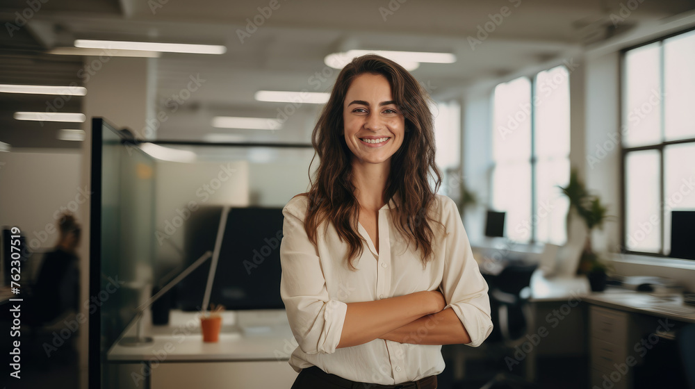 Confident Businesswoman Standing in Modern Office