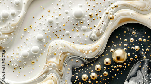 Abstract Liquid and Bubble Texture, Water and Paint Pattern, Creative and Artistic Design Background