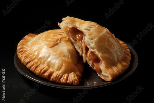 An empanada is a type of baked or fried turnover consisting of pastry and filling. A filling may consist of meat, cheese, tomato, corn, or other ingredients.