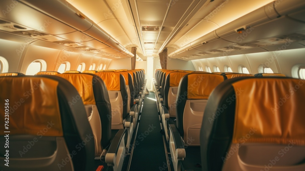 Fototapeta premium Interior of a modern passenger plane