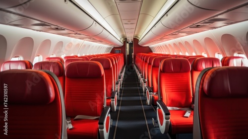 Interior of a modern passenger plane