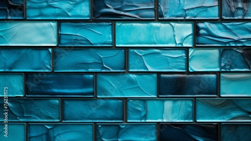 Close Up of Blue Tile Wall