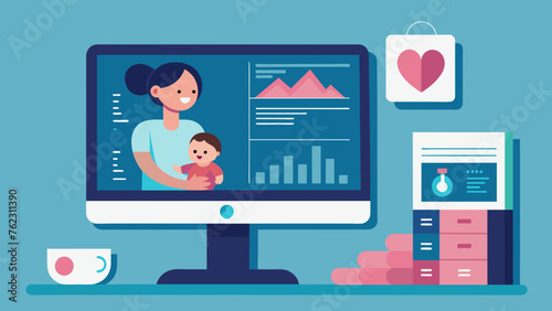 A large wallmounted computer monitor displays realtime information about the mothers vitals and the babys heart rate allowing medical staff to