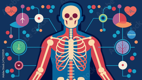 From the skeletal frame to the circulatory system this image illustrates the interconnectivity of the human bodys vital functions.