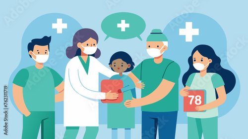 The ICU team showing compassion and empathy towards a patient and their family providing emotional support along with medical care.