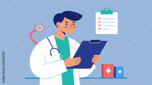 A doctor reviewing a patients medical history while holding a stethoscope demonstrating the value of both medical and diagnostic information in