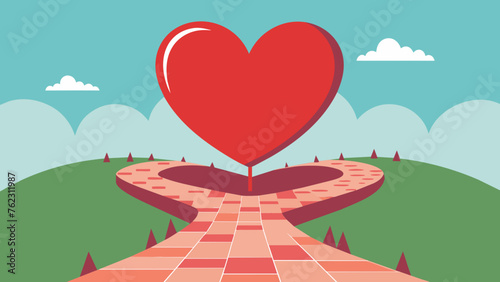 Heartshaped pavers forming a pathway leading to the maternity ward symbolizing the love and joy that comes with new life. photo
