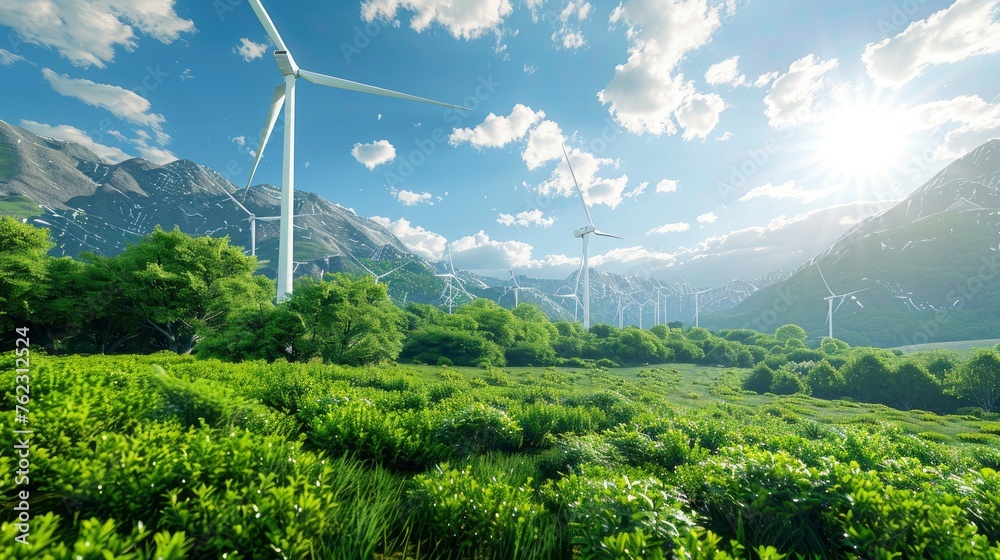 Wind turbines making green energy in the beautiful landscape, eco friendly, renewable energy, professional nature photo Wind turbines making green energy in the beautiful landscape, eco friendly, renewable energy, professional nature photo