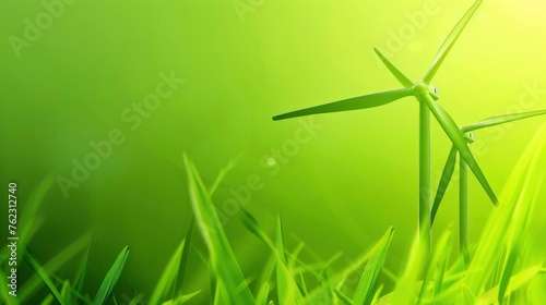 Eco power banner concept with copyspace, renewable green energy, saturated background, bright colors, professional photo © shooreeq