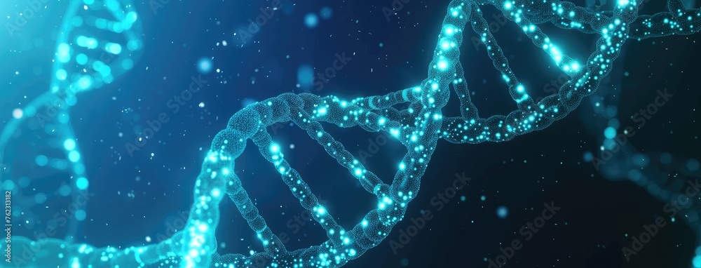 Digital Illustration of Glowing DNA Structure Digital Illustration of Glowing DNA Structure