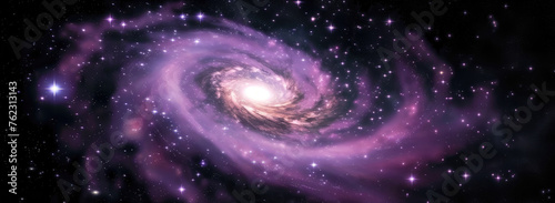 Majestic Spiral Galaxy Sparkling in the Cosmos