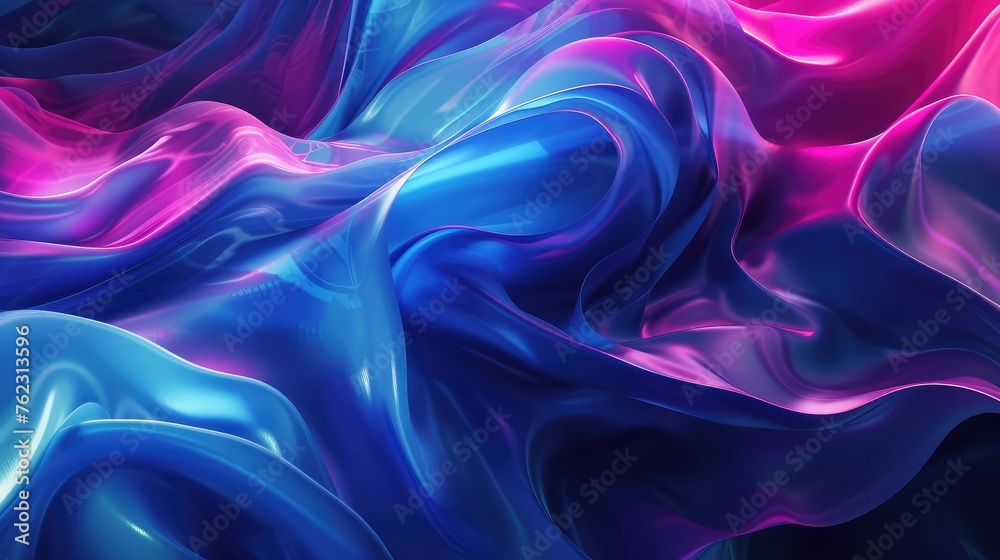 Fototapeta premium Vibrant Colorful Silk Waves Abstract Background