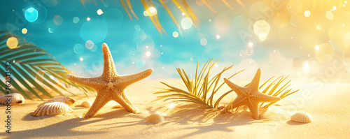 Starfish on the beach, Summer vacation theme