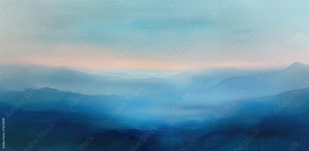 Serene Dusk Over Misty Mountain Ranges