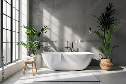 Modern Scandinavian Minimalist Bathroom Photo