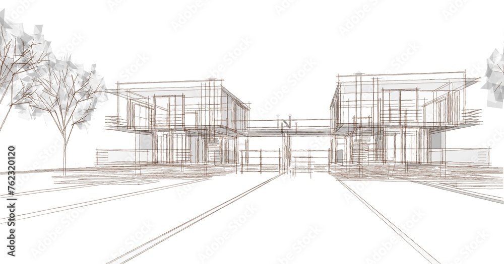 modern modular house 3d illustration modern modular house 3d illustration