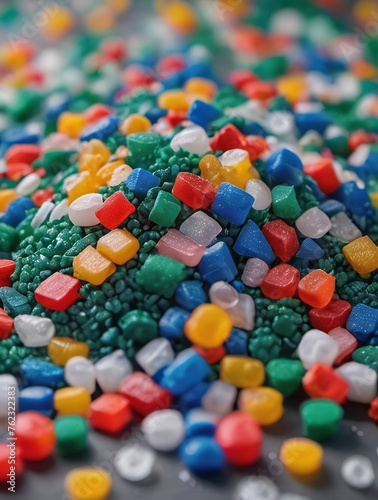 Crushed Recycled Plastic Granules Were Converted Into Fresh, Reusable Material, Hue