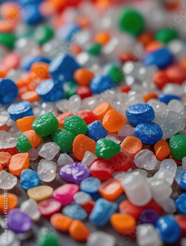 Crushed Recycled Plastic Granules Were Converted Into Fresh, Reusable Material, Hue