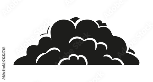 Explosion bomb doodle smoke or cloud, bomb element. Comic wow, boom, bam smoke sketch elements