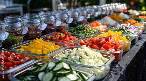 Assortment of Fresh Colorful Vegetables at a Buffet