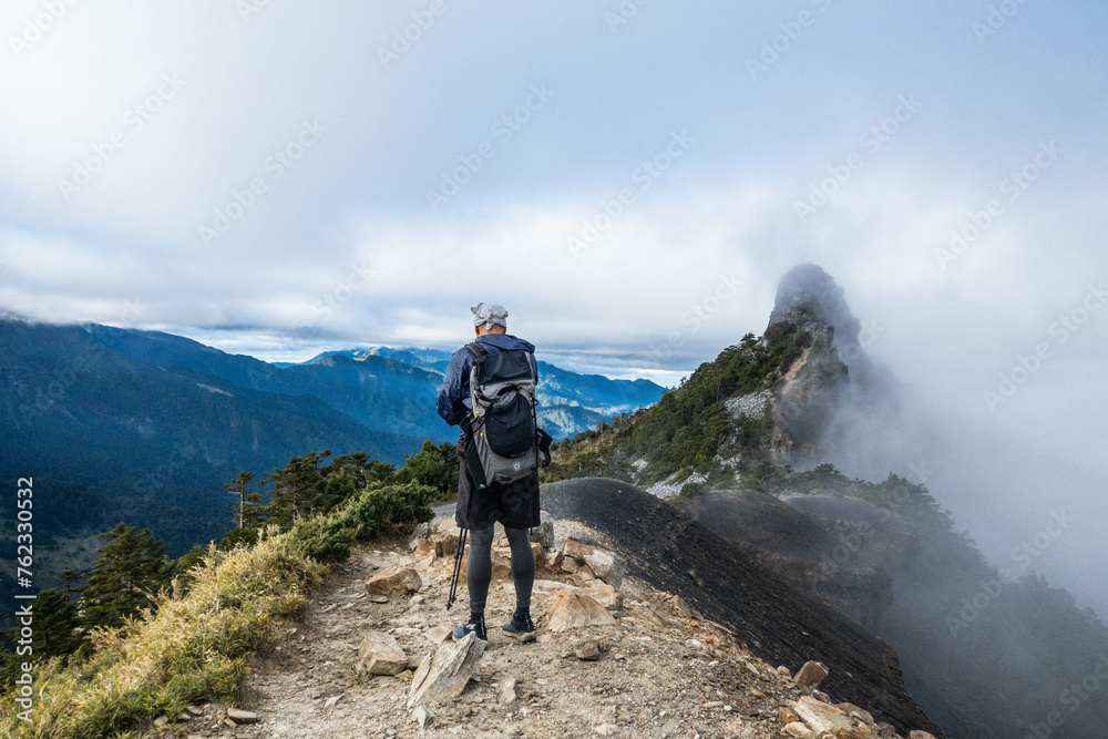 Trekking on Mount Dabajian (Dabajianshan), 3492m,, Shei-Pa National Park, Taiwan