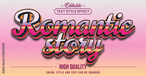 Editable text style effect - Romantic Story text style theme.