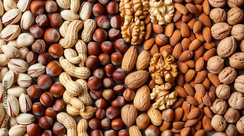 background of nuts hazel almond