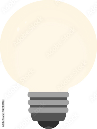 Drawing of a glass bulb. Electric lamp. Turned on glowing light bulb. Idea sign.