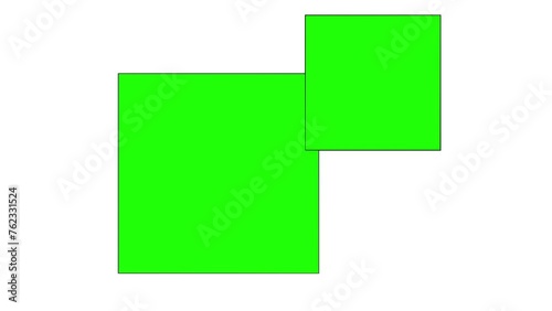 Cadres avec des formes et fond vert