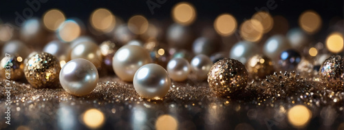 Pearl glitter bokeh texture background, offering a timeless and sophisticated shimmer.