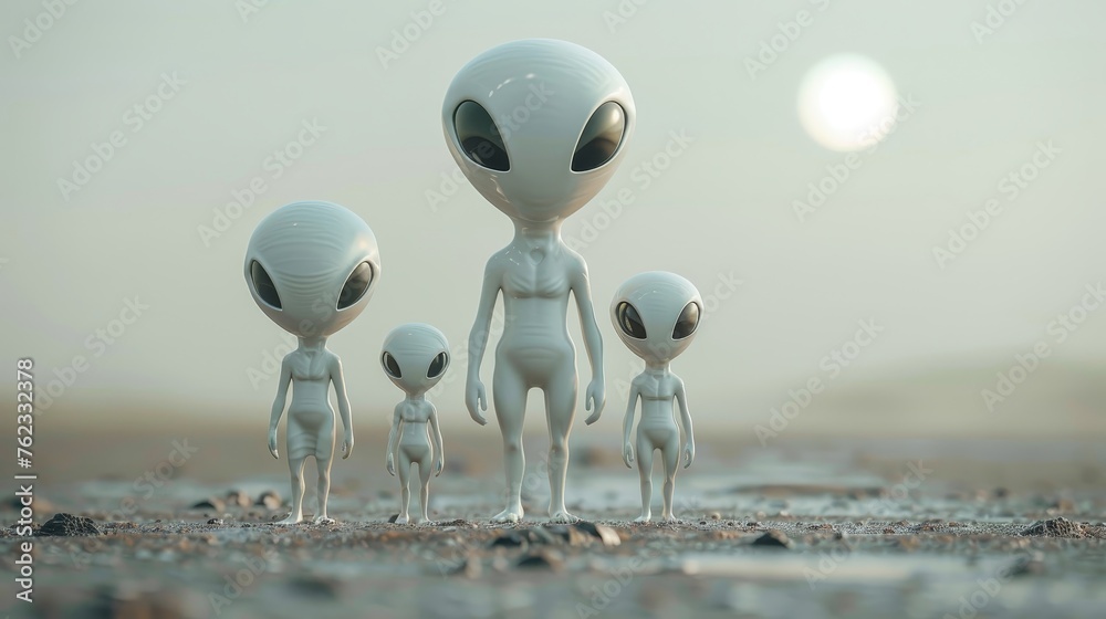 Obraz premium Alien family with different sizes Virtual Realities ,