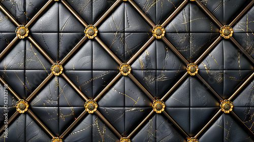 Vintage Leather Texture, Luxurious Sofa Material in Closeup, Design and Upholstery Background