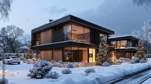 Modern Scandinavian wooden home exterior