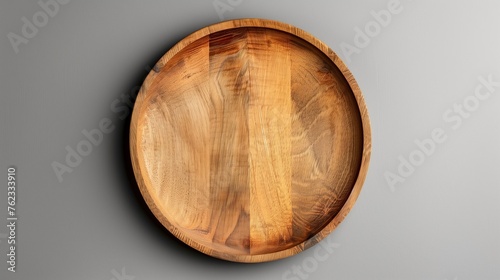 Empty Wooden Plate 