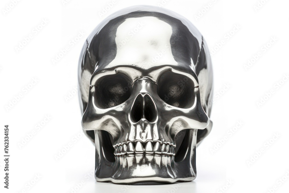 Silver skull isolated on white Silver skull isolated on white